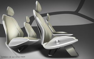 
Dessin des siges purs, lgers et innovants du concept car Audi A2 Concept.
 