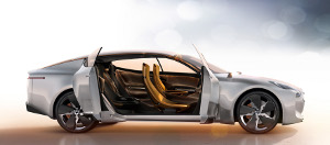 
Vue de profil du coup sportif 4 places Kia GT Concept.
 