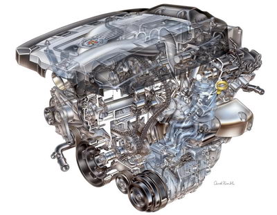 
Prsentation du moteur de la Cadillac STS (2008).
 