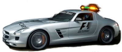 
Présentation de la <b>Mercedes-Benz SLS AMG</b> qui a servi de safety car en Formule 1 en 2010.
