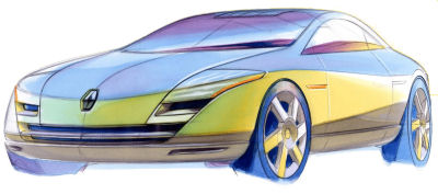 
Quelques dessins du concept car Renault Fluence.
 